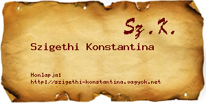 Szigethi Konstantina névjegykártya